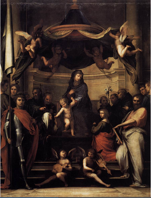 Mystic Marriage of St Catherine oil on panel 356 cm x 270 cm 1512 Galleria Palatina (Palazzo Pitti), Florence Fra Bartolomeo #Bartolomeo #PalazzoPitti #Firenze