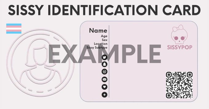 Get your Sissy ID Card Today!  💲Now Only $10💲  🔖*PROMO*🔖 🔖First 10 to RT &amp; Comment "CardME!" will receive<a href="/tag/sissy"class="tags"><span>#sissy</span></a><a href="/tag/snowbunny"class="tags"><span>#snowbunny</span></a><a href="/tag/chaturbate"class="tags"><span>#chaturbate</span></a><a href="/tag/crossdresser"class="tags"><span>#crossdresser</span></a><a href="/tag/femboy"class="tags"><span>#femboy</span></a>
