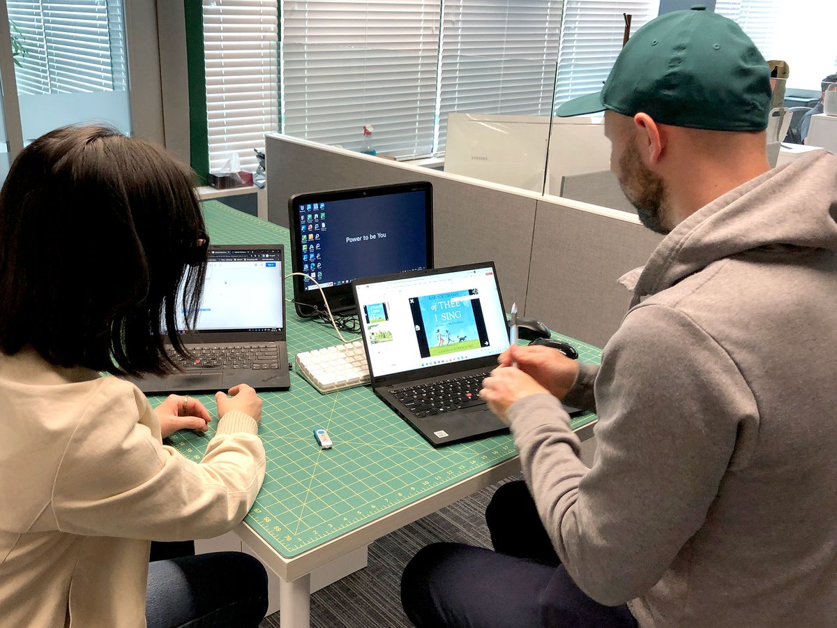 SET-BC Educator Carmen & SLP Serg are working on a #Grid3 page set to access PowerPoint books with #EyeGaze. At the problem-solving stage, they hope to help our emergent eye-gaze users to #access PowerPoint books. 
@ThinkSmartbox #EyeGazeTechnology #AccessibleBooks #AAC #BCed