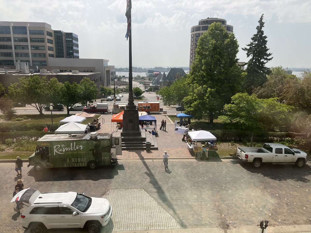 Happening now! Join us in front of the Courthouse in Duluth for the Civic Center Farmers’s Market - first of the season! Food trucks, local vendors, live music and beautiful weather!