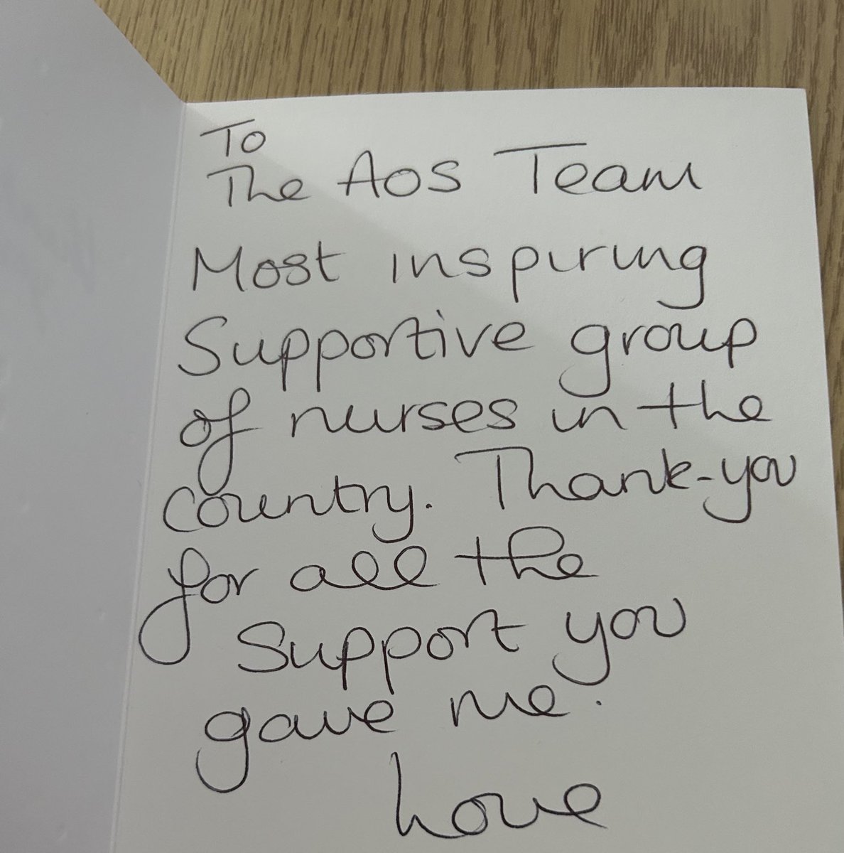 A card and a bag of goodies for the AOS team, from a lovely colleague @RoyalDevonNHS⁩ 🙌 #acuteoncology #whatateam #feedback #NorthDevon #CancerServices #oneteam #CNSValue #thankyou