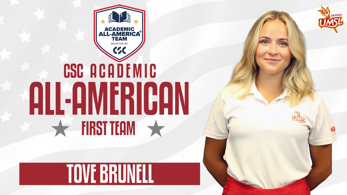 Congrats to @umslwomensgolf Tove Brunell who was named to the College Sports Communicators @AcadAllAmerica At-Large First Team on Thurs. She is the 21st Triton student-athlete to earn Academic All-America honors and 9th to be named to the First Team #GLVCwgolf #FeartheFork🔱