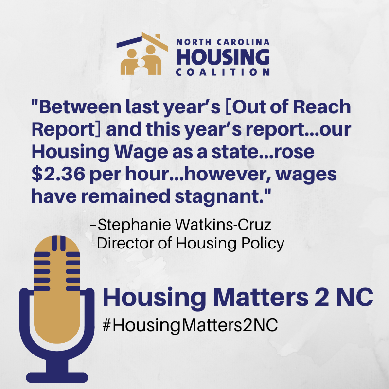 On this week's #HousingMatters2NC podcast, we analyzed NC's housing and wage data in the newly released #OOR23 from @NLIHC. Listen now:  nchousing.org/housing-call-j…