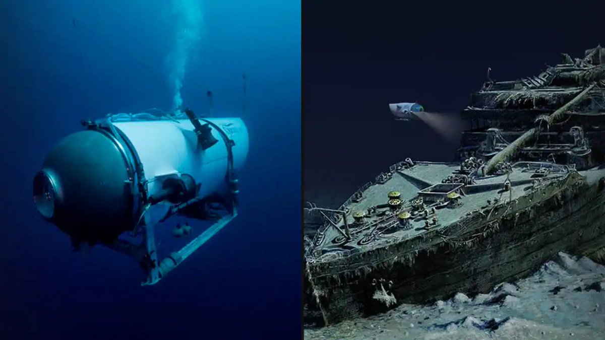 The US Coast Guard says a debris field has been found near the Titanic as rescuers search for missing submersible Possible implosion. #Titan #submarino #submarinemissing #titanicsubmarine