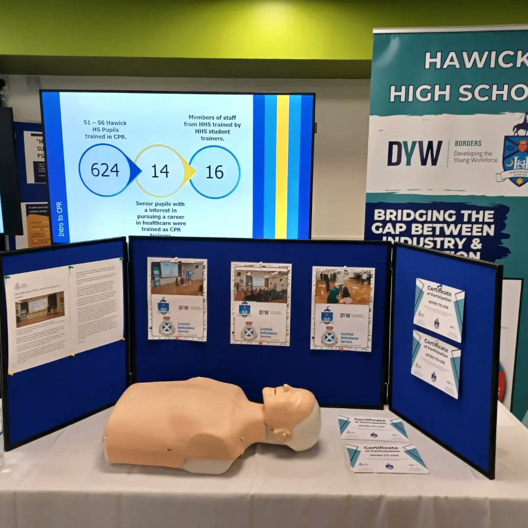 Staceygrieve123's tweet image. Great day spent at the @dywborders celebration event. At our HHS stand, we showcased our Intro to CPR event with @scotambservice &amp;amp; outlined our plans for the future. Some amazing  &amp;amp; inspiring work is being done in the Borders Schools 👏🏻

#dywbordersce23
#HEARD
@Hawick_HS