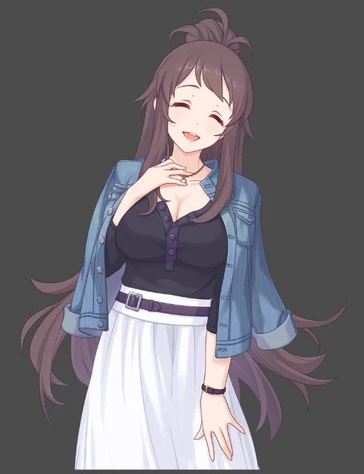 帆稀さんのコーデを試してみました  ……服は全部お母さんに借りたので草