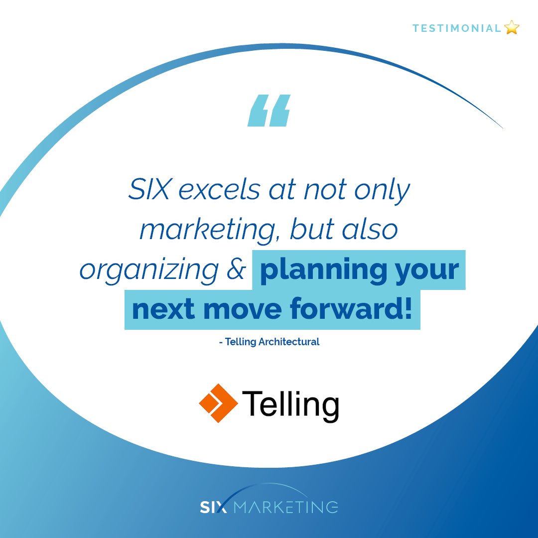 Why choose SIX Marketing as a partner? Because when we say we're a #growthagency, we mean our job, our mission, and our duty is to help you grow!

For more info, email us at leah@six.marketing for a free consultation.

And let's chat about your business! 👊

#clienttestimonial