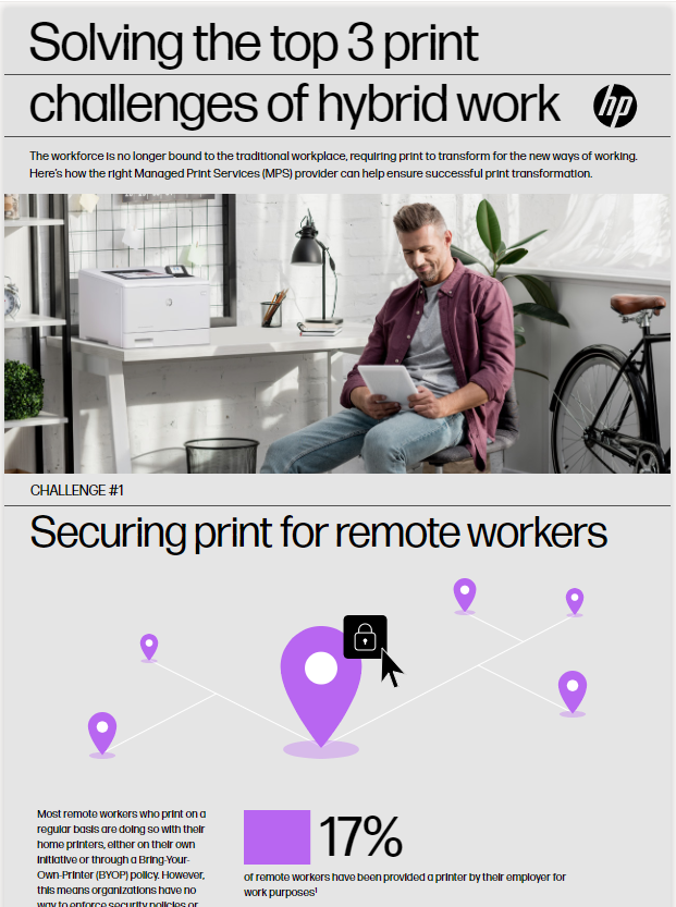 Is your print program future ready? Download this informative infographic highlighting how @HP's renowned Managed Print Services makes @hybridworkplace printing secure, simple and sustainable. buff.ly/3JtuIOJ