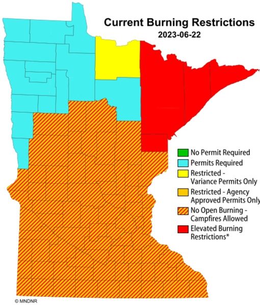 Current burning restrictions. Please check this site prior to any burning.
dnr.state.mn.us/.../firerating…
