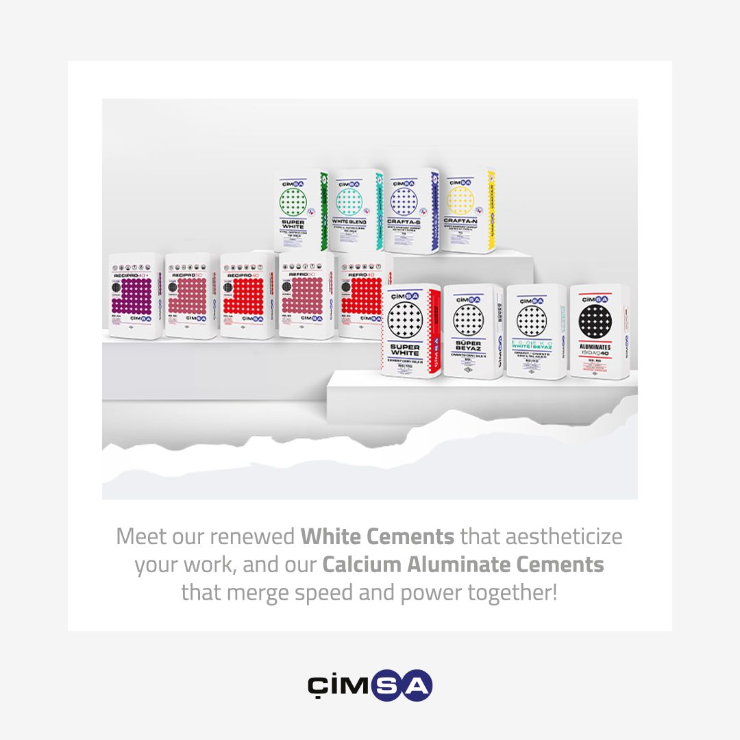 cimsacement's tweet photo. Meet Turkey's first and only Calcium Aluminate Cement Family with its renewed face, our White Cements that add aesthetic value to your work, combining speed and power in one palette.
#Çimsa #ShapeTodayForTomorrow https://t.co/DpHDvtCVpa