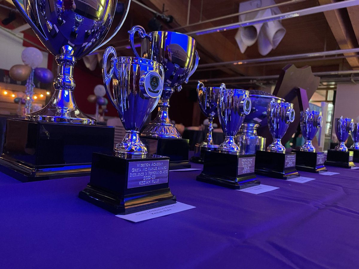 WigstonCollege's tweet photo. All set up and ready to go. Looking forward to seeing our year 13s for their awards evening. We’re starting at 7.15pm. #rewards #ambition #proud https://t.co/Q6aeb73UJZ