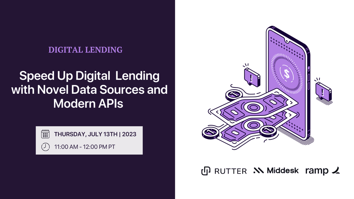 Join us for our upcoming webinar with @tryramp and @MiddeskHQ on Digital Lending with Novel Data Sources and Modern APIs! Register below. rutter.com/events/speedin…