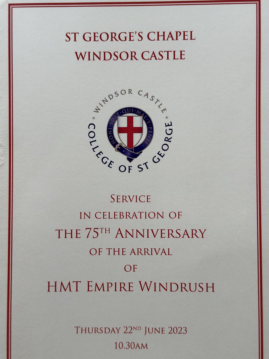 What a wonderful, spiritual, uplifting #Windrush75 service for children across the country,at St George’s Chapel Windsor, attended by the King, with superb singing, poetry and music to celebrate #WindrushPioneers and acknowledge the part they have played in British history