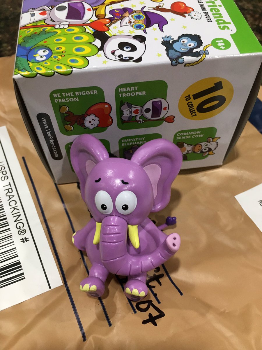 TOMate5000's tweet photo. Special Delivery! Thanks for the mini empathy elephant! @ClockNOut @PrKingOfHearts @veefriends ππ½ https://t.co/SFCAzRwJ9H