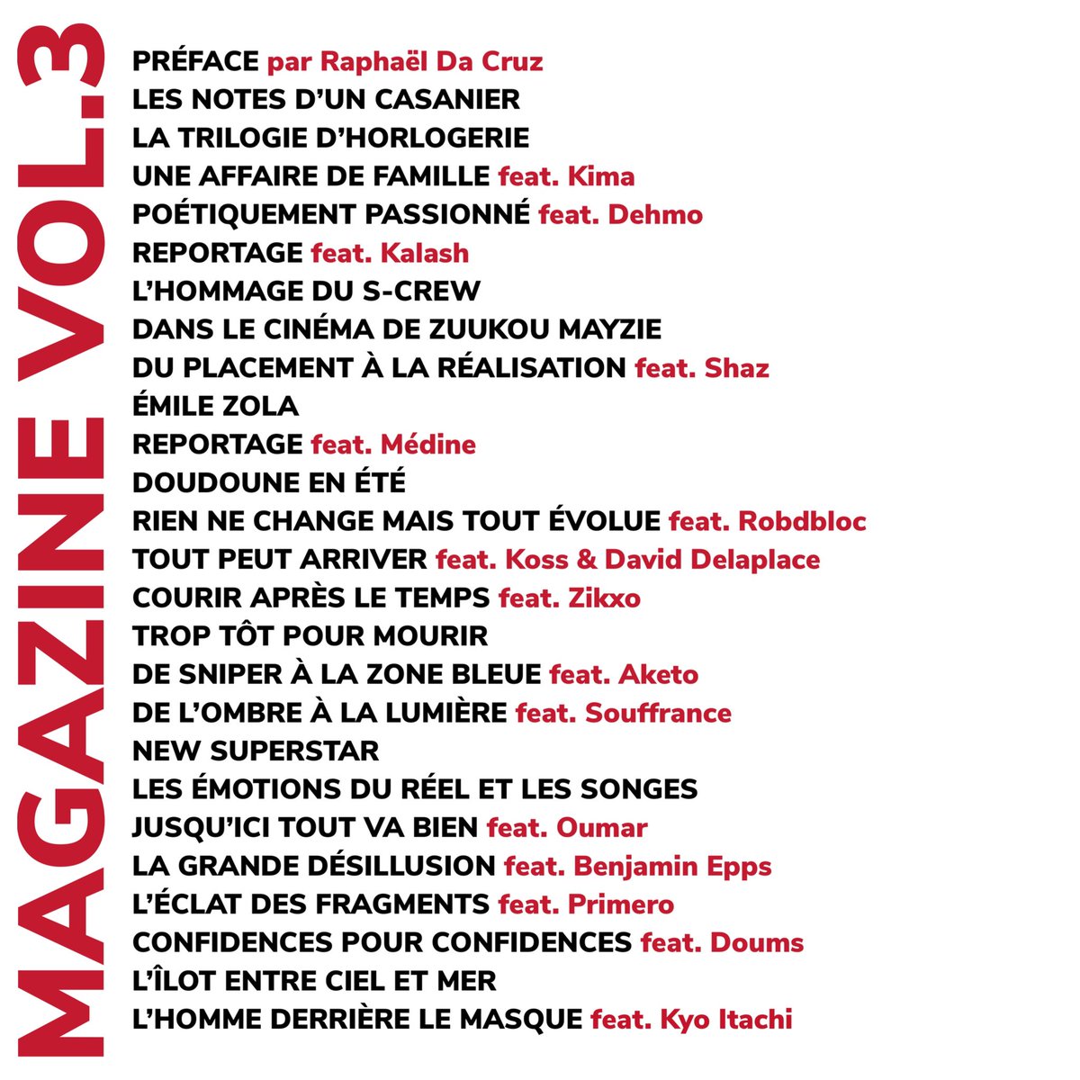 16_mesures's tweet photo. 16 MESURES MAGAZINE VOL.3 x @kyoitachi ⚡️

164 pages
Préface par @RphlDC,
Avec Aketo, Benjamin Epps, David Delaplace, Dehmo, Doums, Kalash, Kima, Koss, Médine, Oumar, Primero, Robdbloc, Shaz, Souffrance &amp; Zikxo. 

Disponible en quantité limitée sur https://t.co/8LWWxamgTl https://t.co/DZafACZMpq