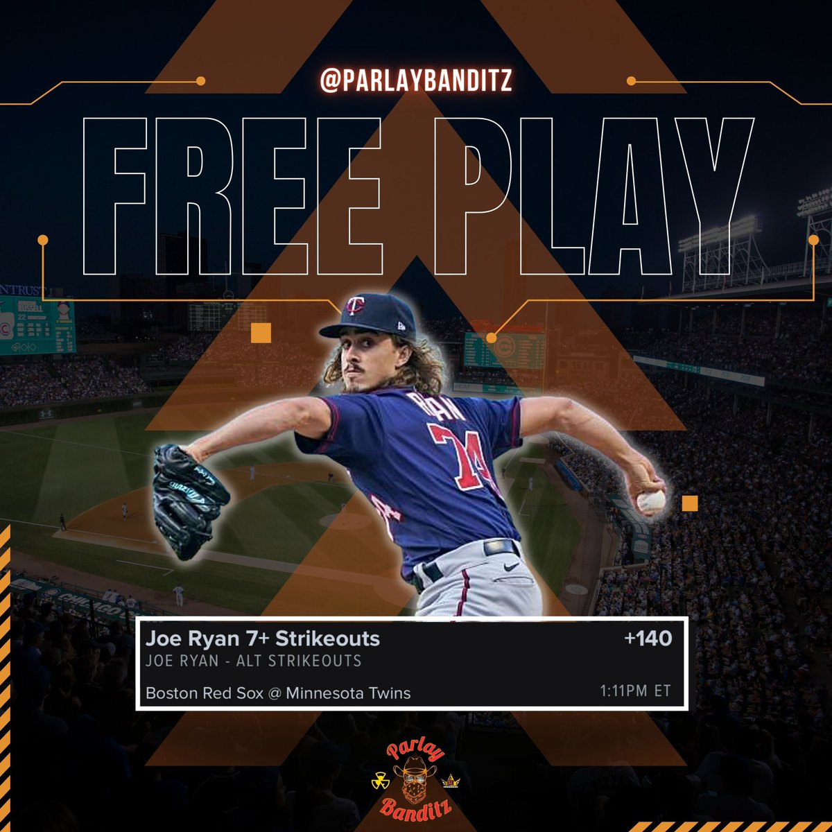 🚀FREE MLB PLAY🚀

🌟Joe Ryan 7+ Strikeouts +140 Odds🌟

LIKE & RETWEET to receive another FREE Pick through DM tonight (Sending to 2 randomly)‼️

#gamblingtwitter #FreePicks