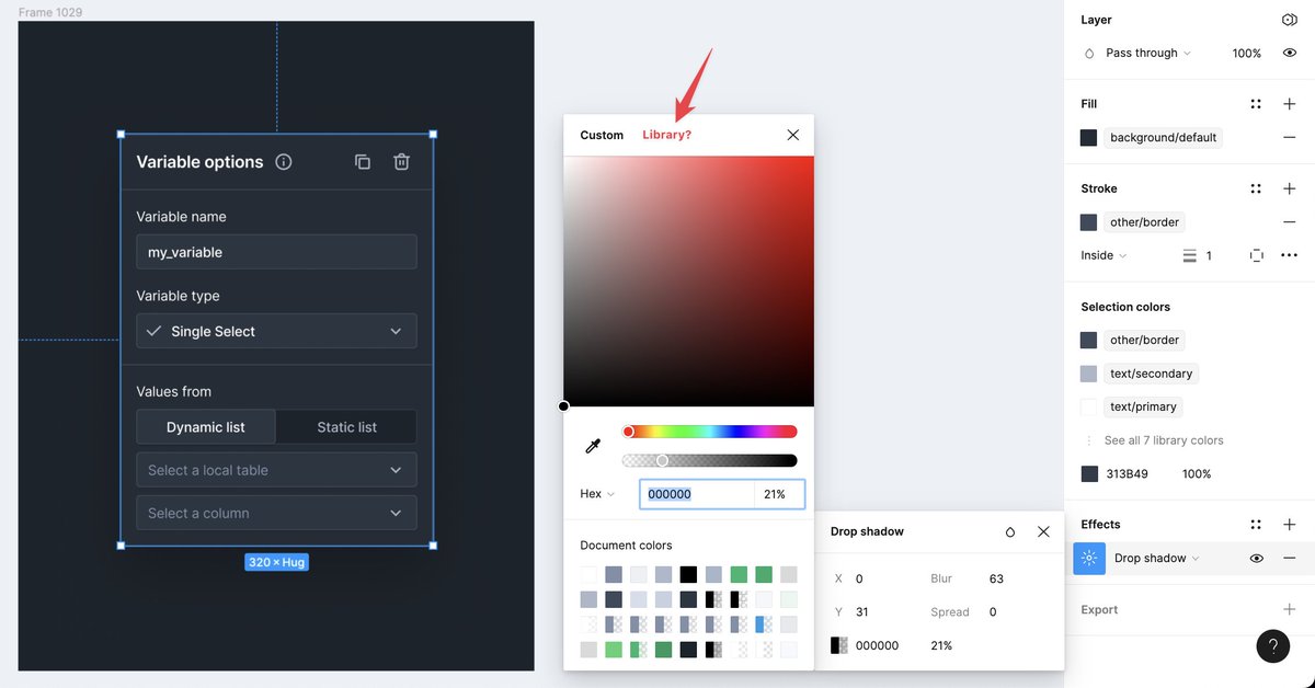 MathieuMaree's tweet photo. @figma Love the new variables! Any plans on adding support for color variables in shadows? That's the one thing preventing us from doing the switch to variables in our whole system right now https://t.co/4eIbRwqP3e