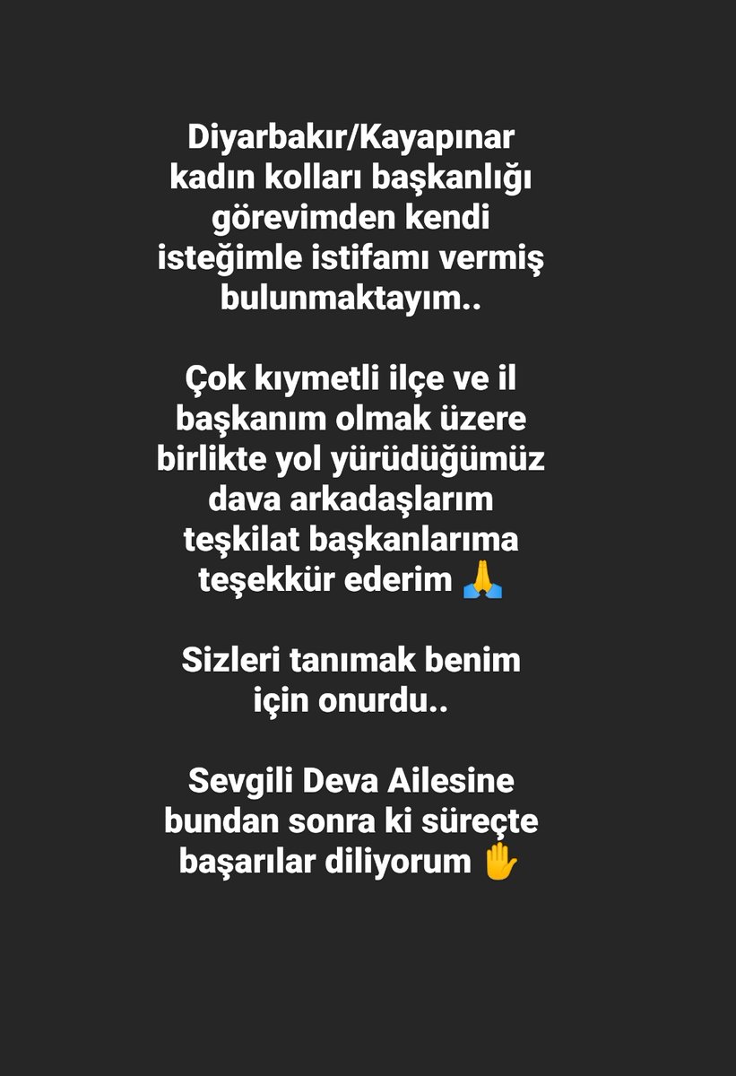 ebru_ozeser's tweet photo. @alibabacan 
@devapartisi 

Bundan sonra ki süreçte başarılar diliyorum Başkanım 🙏 https://t.co/fNZAVlGEXr