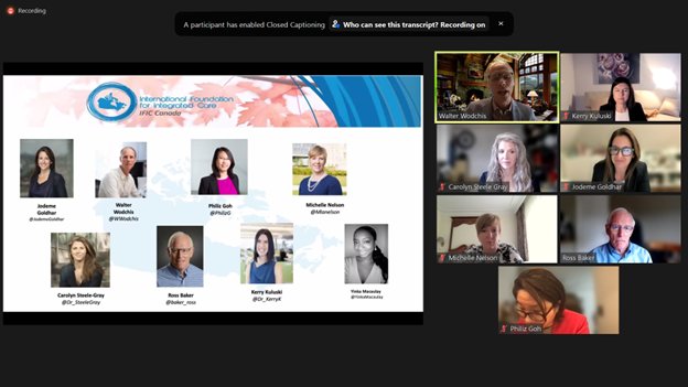Such exciting momentum at today's #IFICCanada webinar for #integratedcare @JodemeGoldhar  @wwodchis @Dr_SteeleGray @baker_ross @PhilizG Michelle Nelson! @IFICInfo ! 🙌