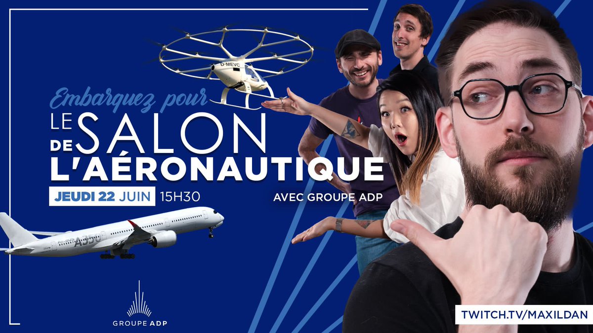 Merci d’avoir suivi ce live en direct du Salon de L’aéronautique et de l’espace du Bourget !

C’était passionnant ! Content d’avoir pu poser toutes nos questions sans tabou et de parler de l’avenir de nos trajets aériens ✈️

Merci <a href="/GroupeADP/">Groupe ADP</a> 🙌
Rdv sur aerowork.fr 🤓