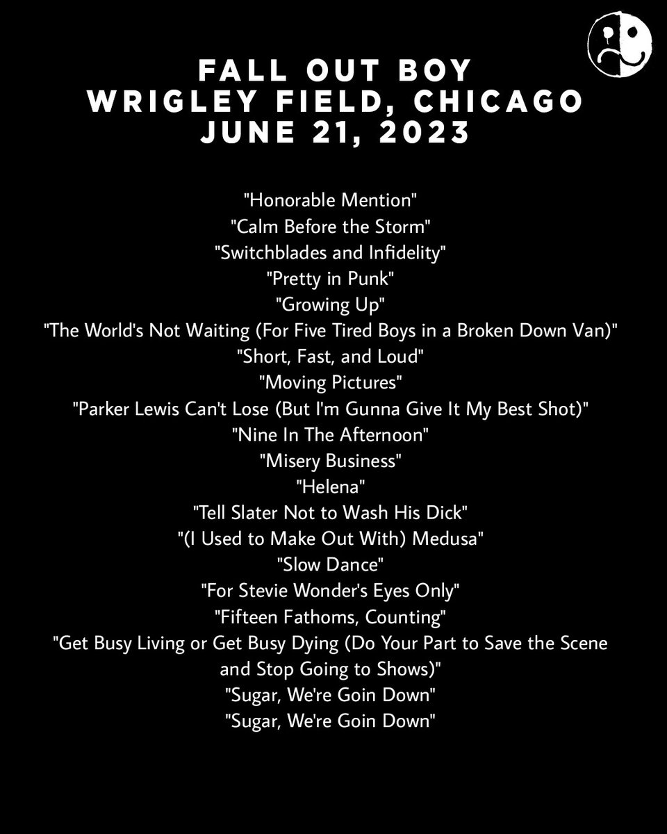 Here is Fall Out Boy's epic 26-song setlist from the first night of their US tour.