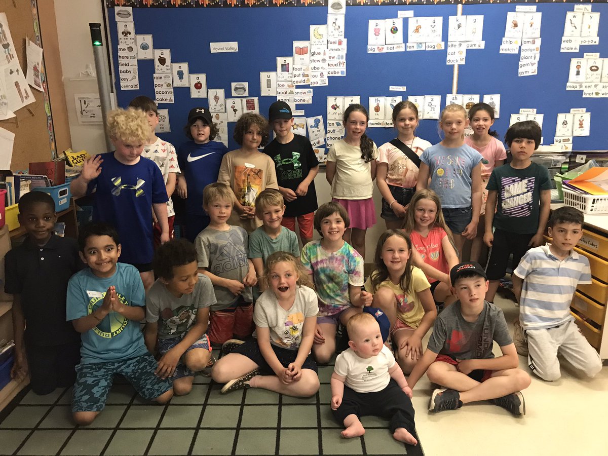AntEdCentre's tweet photo. Mrs. MacNeil’s students have their final visit with baby Bradley.  Students got to visit with Bradley throughout the year as part of Roots of Empathy! https://t.co/zV0N0JOh32