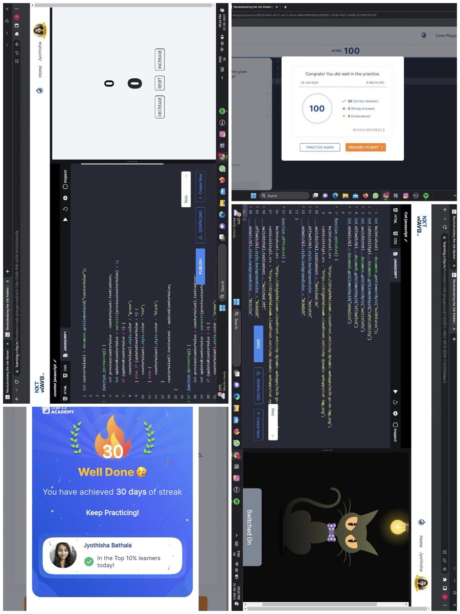 JyothishaB's tweet photo. #TIL #TIC
Hello... Completed this using javascript.
#MakeJuneGreen
#30daysofcodechallenge
#day22 #javascript
#nxtwavewrap #rahulattuluri
@nxtwave_tech
@rahulattuluri
@sashankreddy07 https://t.co/bupnuY9izd