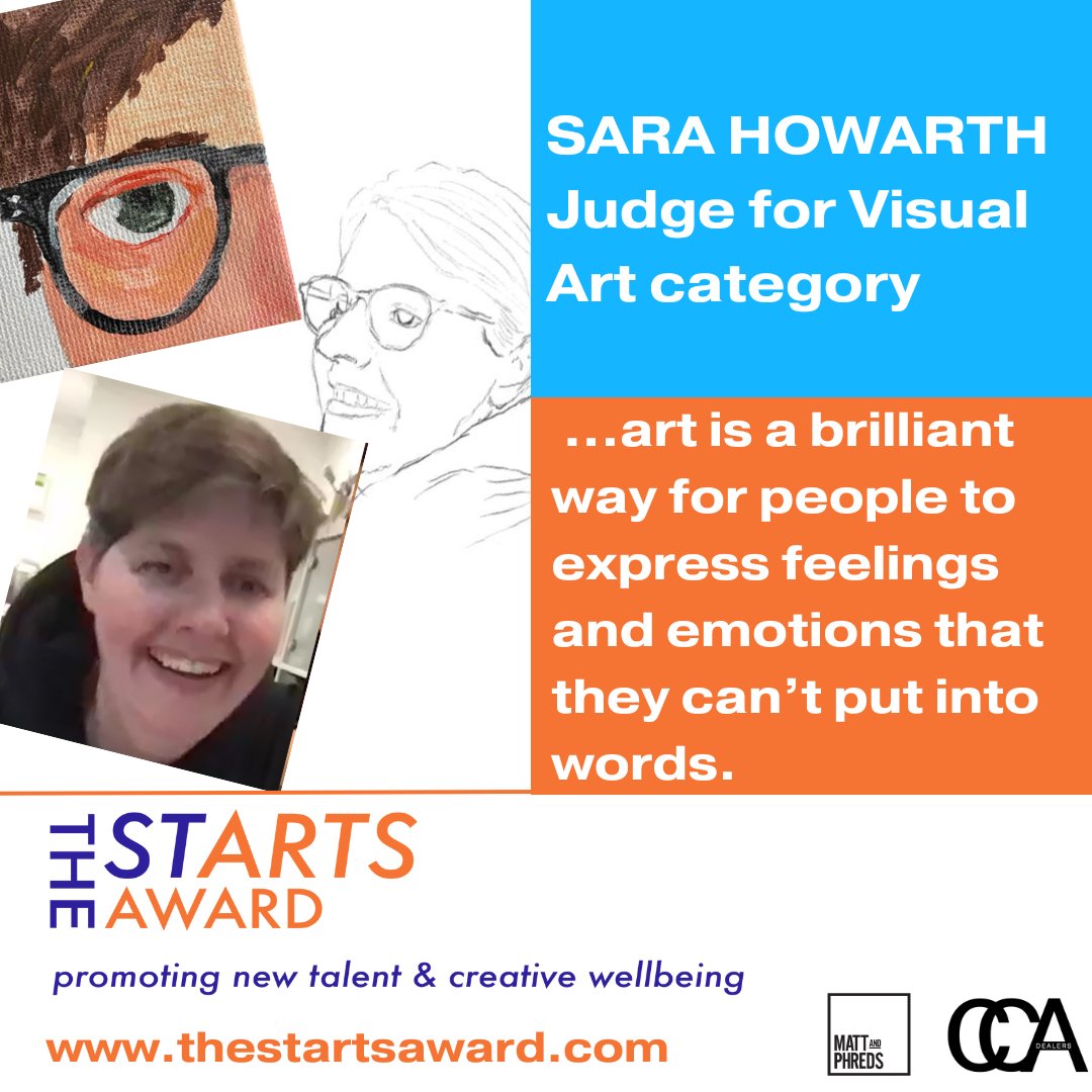 Meet Sara - medically retired RAF Officer and a judge for The STARTS Award Visual Art category. She told us "I love the fact I can tell stories with my art. I have been given a way to communicate when I can’t speak..."
<a href="/ArmedForcesDay/">Armed Forces Day 🇬🇧</a> 
<a href="/ComeSeeCommeCa/">Comme Ca Art</a> 
<a href="/MattandPhreds/">Matt and Phreds</a>