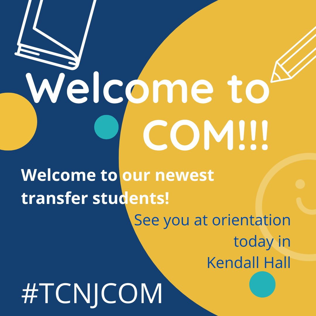 Welcoming our newest Lions today - #TCNJCOM fall transfer students - see you over in Kendall Hall today! #TCNJToday