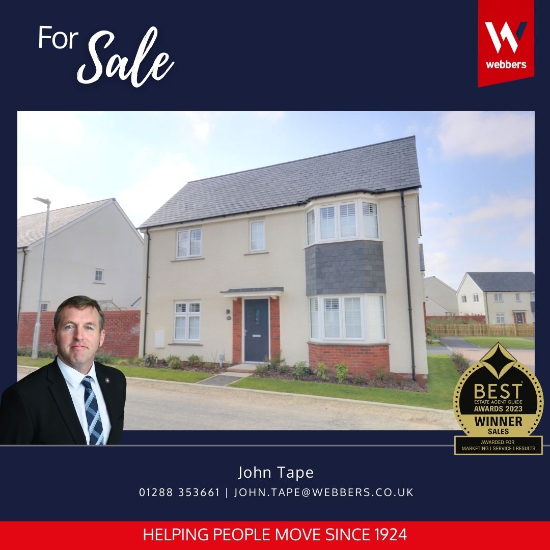 No onward chain🔗

A 6 month old, 3 bed (1 en-suite) detached house, with garage and driveway set to the rear
EPC B | CTax D | Freehold

📍Bude 💷 Guide Price £395,000

📞 01288 353661

🌐 ow.ly/5s4J50OUCw2

#WebbersEstateAgents #ProudGuildMember #FeefoTrusted