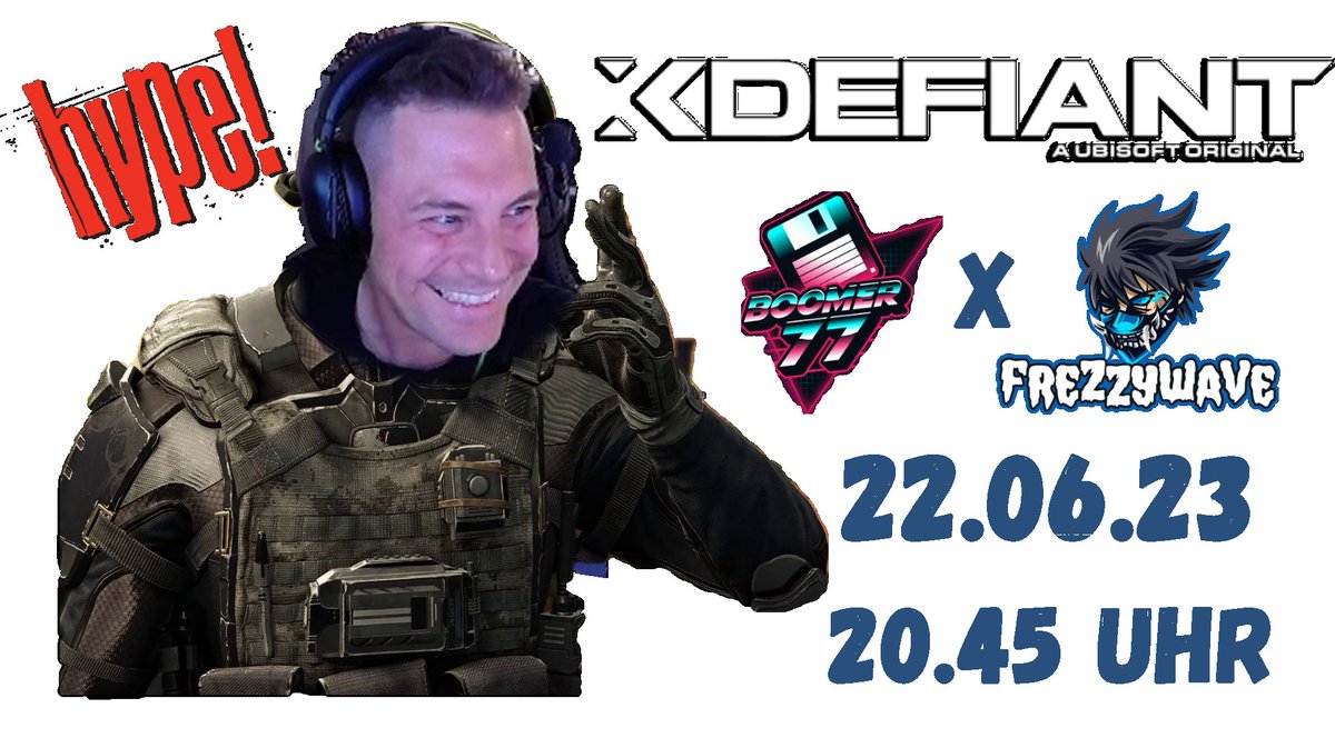 FreZzyWaVe's tweet photo. Heute Abend Community Grind!!!@BoomerTV77 @PlayXDefiant 
Live bei mir auf Twitch. https://t.co/0mSs27c2Ho 
XDefiant!!! Hab Bock...20.45 Uhr geht's los. 🙏 https://t.co/xNOBJyyrgm