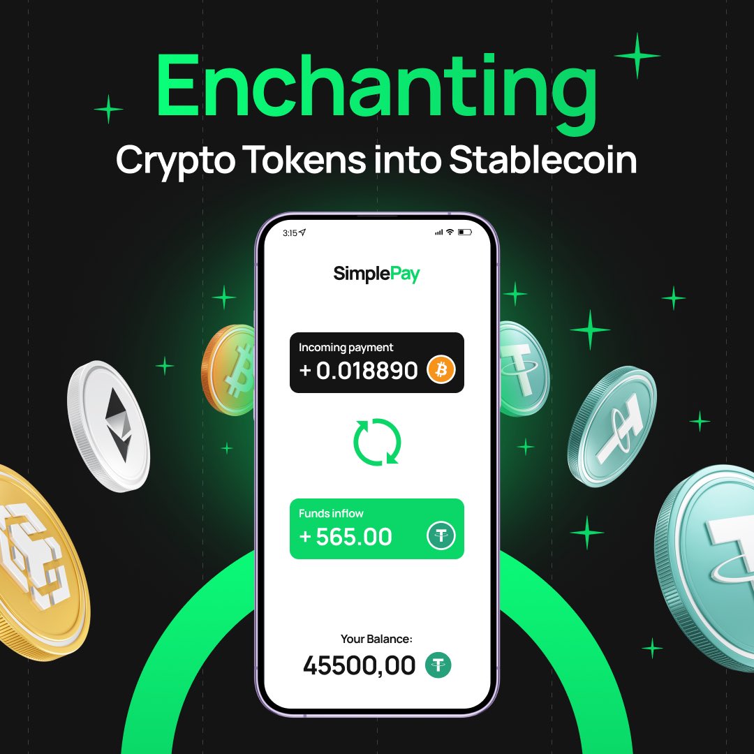 Simplepay_ai's tweet image. SimplePay offers automatic conversion of volatile coins to stablecoins.

Your customers will still be able to pay for goods or services with any tokens, but they will automatically converte to a stable cryptocurrency!
#SimplePay