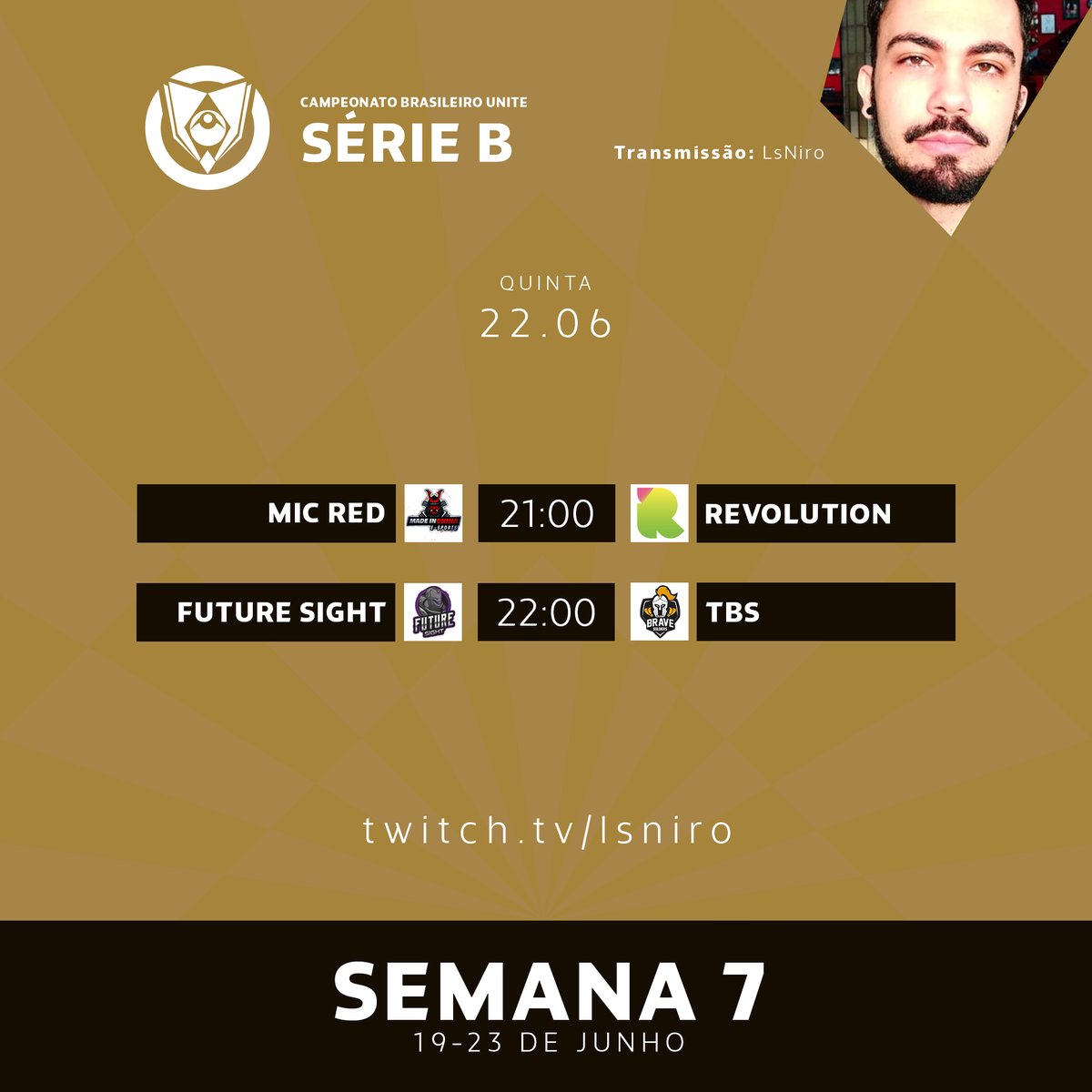 CBU Pokémon UNITE 🎀 (@cbpunite) on Twitter photo 💛 REVOLUÇÃO VERMELHA DOS SOLDADOS DO FUTURO!
É quinta de #CBU2023! Nessa rodada, vamos ter 2 disputas com o <a href="/Lsniro/">Lucas Niro (NIRÃAÃÃÕ DA MASSAAAAAA)</a> no comando!
⚔️ Mic Red x Revolution
⏰ 21h00
⚔️ Future Sight x TBS
⏰ 22h00
📺twitch.tv/lsniro 💛 REVOLUÇÃO VERMELHA DOS SOLDADOS DO FUTURO!
É quinta de #CBU2023! Nessa rodada, vamos ter 2 disputas com o <a href="/Lsniro/">Lucas Niro (NIRÃAÃÃÕ DA MASSAAAAAA)</a> no comando!
⚔️ Mic Red x Revolution
⏰ 21h00
⚔️ Future Sight x TBS
⏰ 22h00
📺twitch.tv/lsniro