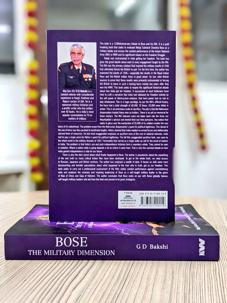 #PIMegaDeal. Flat 40% Discount.
Presenting two Significant Books by Maj Gen (Dr) G D Bakshi (@GeneralBakshi) SM, VSM (Retd), published by @kw_publishers :
• Bose or Gandhi
• Bose - The Military Dimension
#PIRecommends #BuyFromPI
#BookTwitter
Order 👉 rzp.io/l/GDBakshi