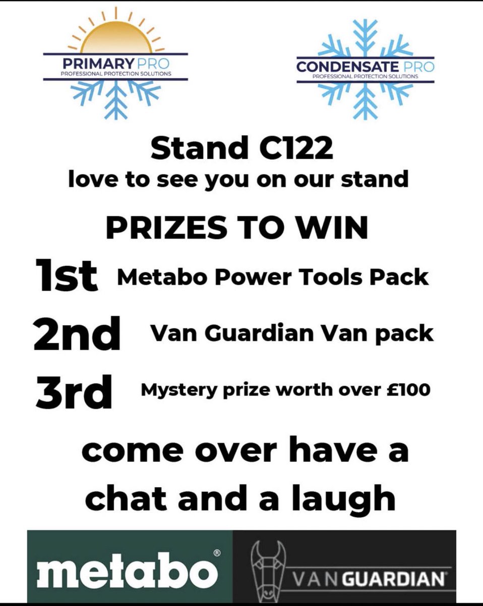 Damon_BPHR's tweet photo. Nice offers at @Installer_Show at the @CondensatePro Primary Pro Stand and some discount codes for @MWPHS website here too! https://t.co/OgUXuXcUAs