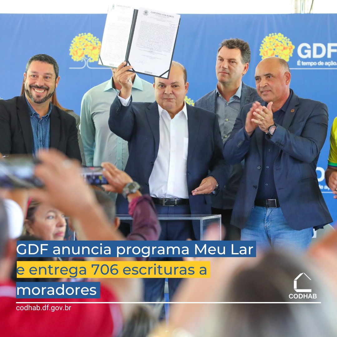 CodhabDF's tweet image. GDF anuncia programa Meu Lar e entrega 706 escrituras a moradores

Leia mais: codhab.df.gov.br/postagem/1901

#codhabdf #gdf #habitaçãodf #regularizadf