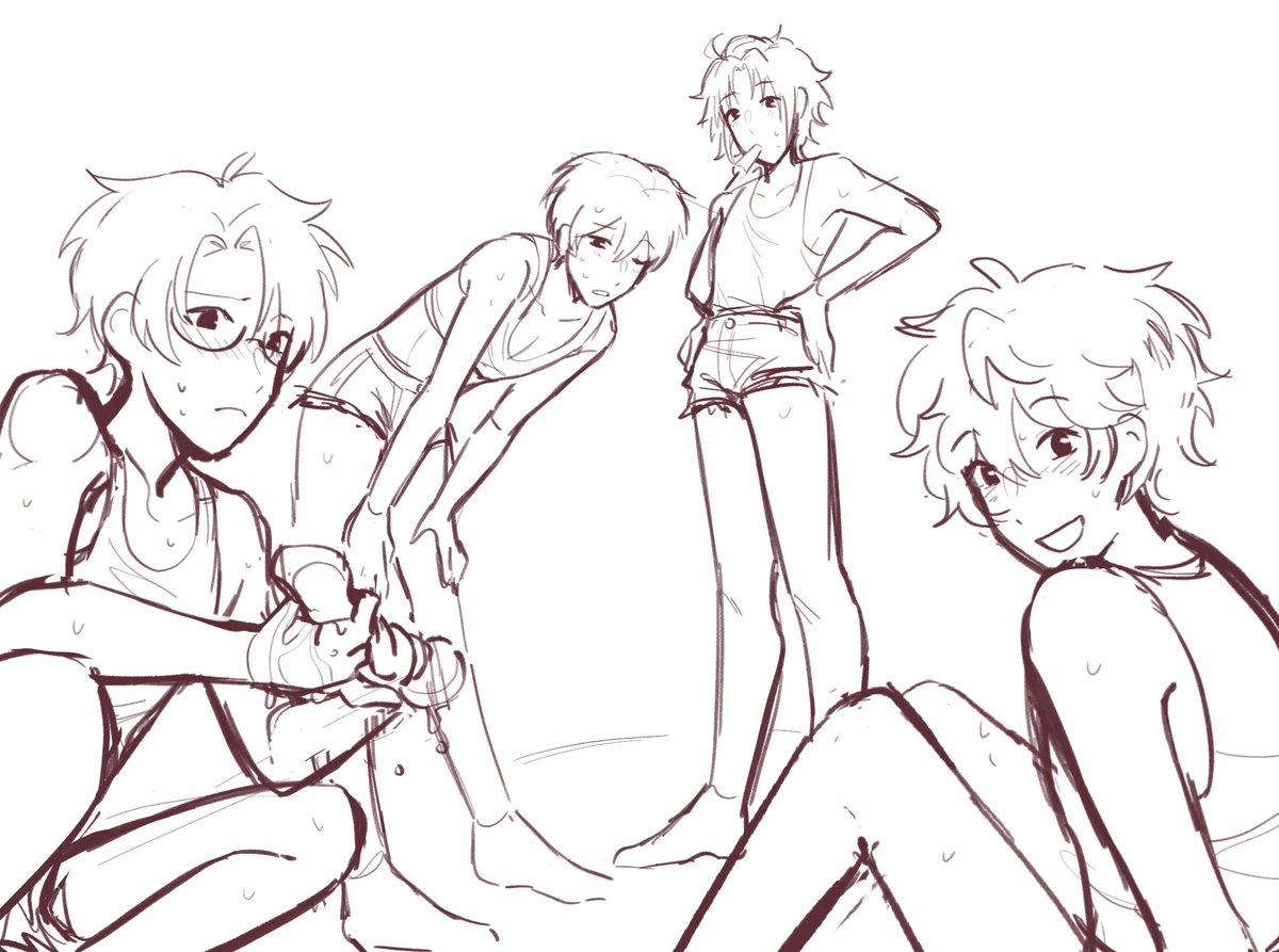 if poly trickstar wins i'll finish this really old drawing of them all in booty shorts covered in suds at the car wash. YOU GUYS KNOW WHAT YOU HAVE TO DO. GO GO GO