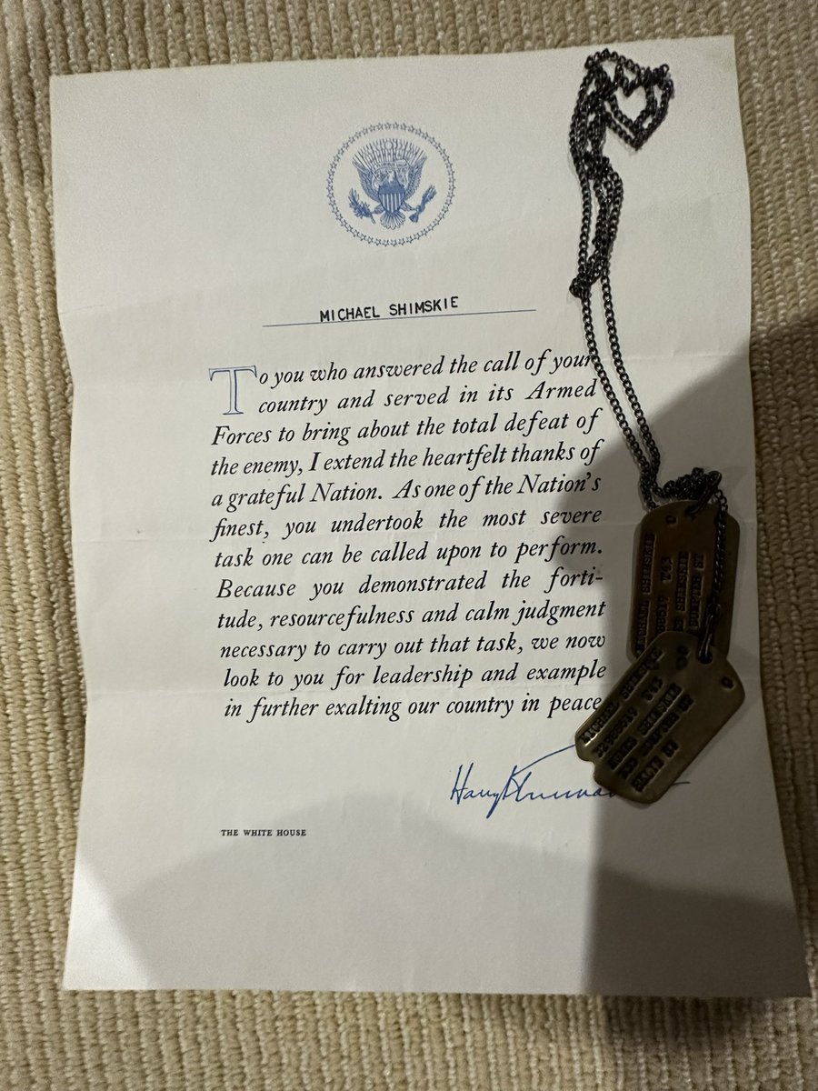 My mom just passed on my grandpa’s dog tags from WWII. These tags entered Europe via Normandy helped liberate France, and helped end the Nazis. He served as a translator for prisoners of war. He was OG antifa.