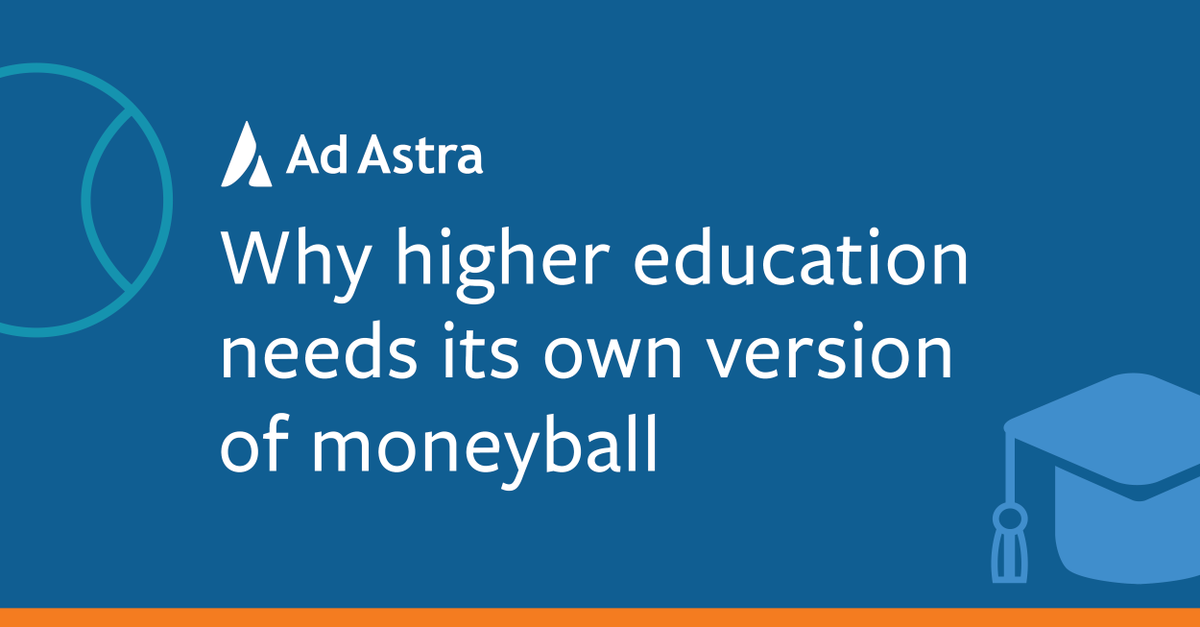 📣 Today's edition of @insidehighered features a challenge from Ad Astra President @AstraSarahC & @CompleteCollege's Charles Ansell to the higher ed community. Find out why higher education needs its own version of Moneyball: hubs.ly/Q01VtDBr0