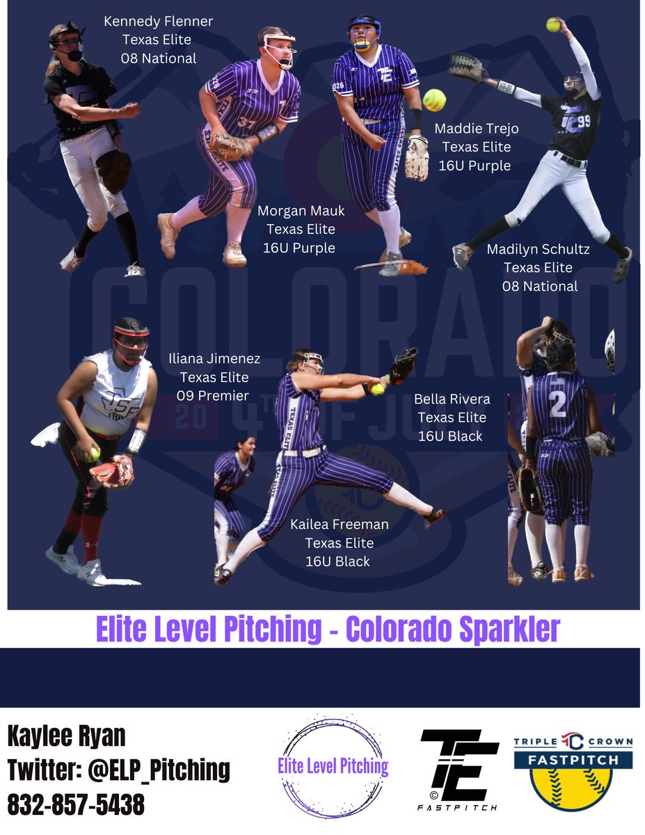 Goodluck to all my ELP pitchers in CO! Go check them out &amp; see them be #EliteLevel!💪🏼 <a href="/COSparkFire/">CO 4th of July</a> <a href="/tc_collegecoach/">TC College Coaches</a> <a href="/LegacyLegendsS1/">Legacy & Legends Softball</a>