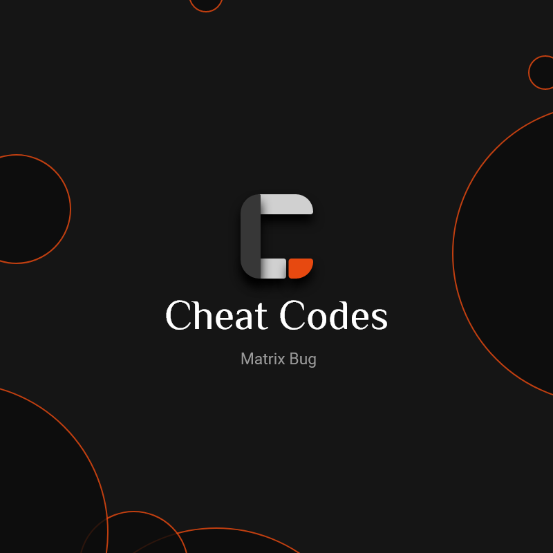 siyabon_ga's tweet photo. Cheat Codes - Matrix Bug

Unlock matrix loop-holes.

Version 9 is available cross-platform🚀🚀
#CheatCodes
https://t.co/Xf6k1UcUqw