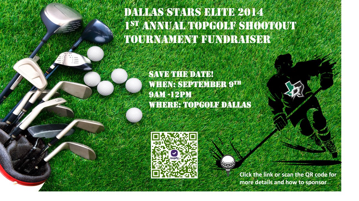 Calling all #DFW contacts? Check out the #DallasStarsElite Topgolf Event in September. Our youngest athletes are putting on a #topgolf tournament to raise funds for their first year of AAA hockey. Click here for details - dallasstarselite14topgolf.rsvpify.com