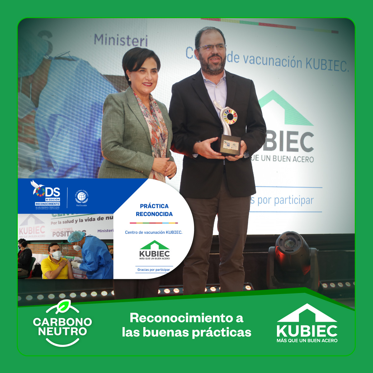 Obtuvimos el Reconocimiento ODS a Buenas Prácticas de Desarrollo Sostenible de @pactoglobalecu. En la pandemia, nuestras plantas en UIO y GYE se convirtieron en centros de vacunación masivos, administrando 36,049 dosis. ¡Juntos enfrentamos desafíos! 🌎🤝 
#ODSEcuador #SoydeAcero