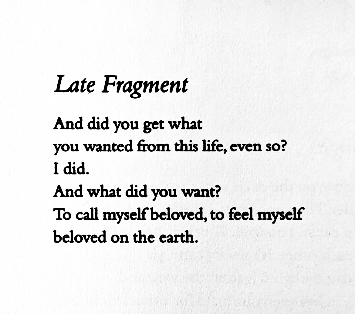 “And did you get what you wanted from this life, even so?”

- Raymond Carver