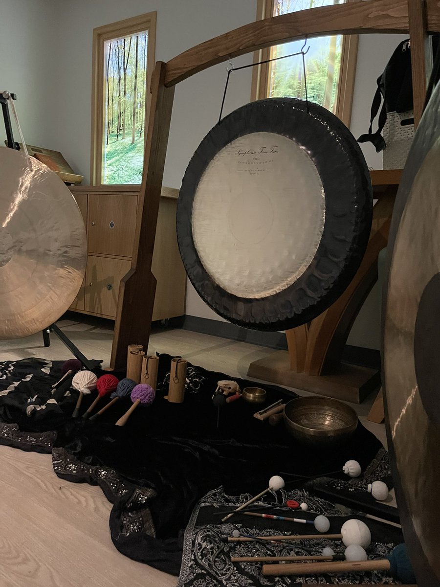 AdamMorrisRMN's tweet photo. Today we had the first Sound Bath sessions @ Laureate House Spiritual Care Hub run by the fantastic GongWithin. I’ve never been one of these immersive gong sound therapy sessions but I’ll certainly be back for more! #TeamLaureate @GMMH_NHS #wellbeing #GongBath #Soundbath https://t.co/sO924Z2JOp