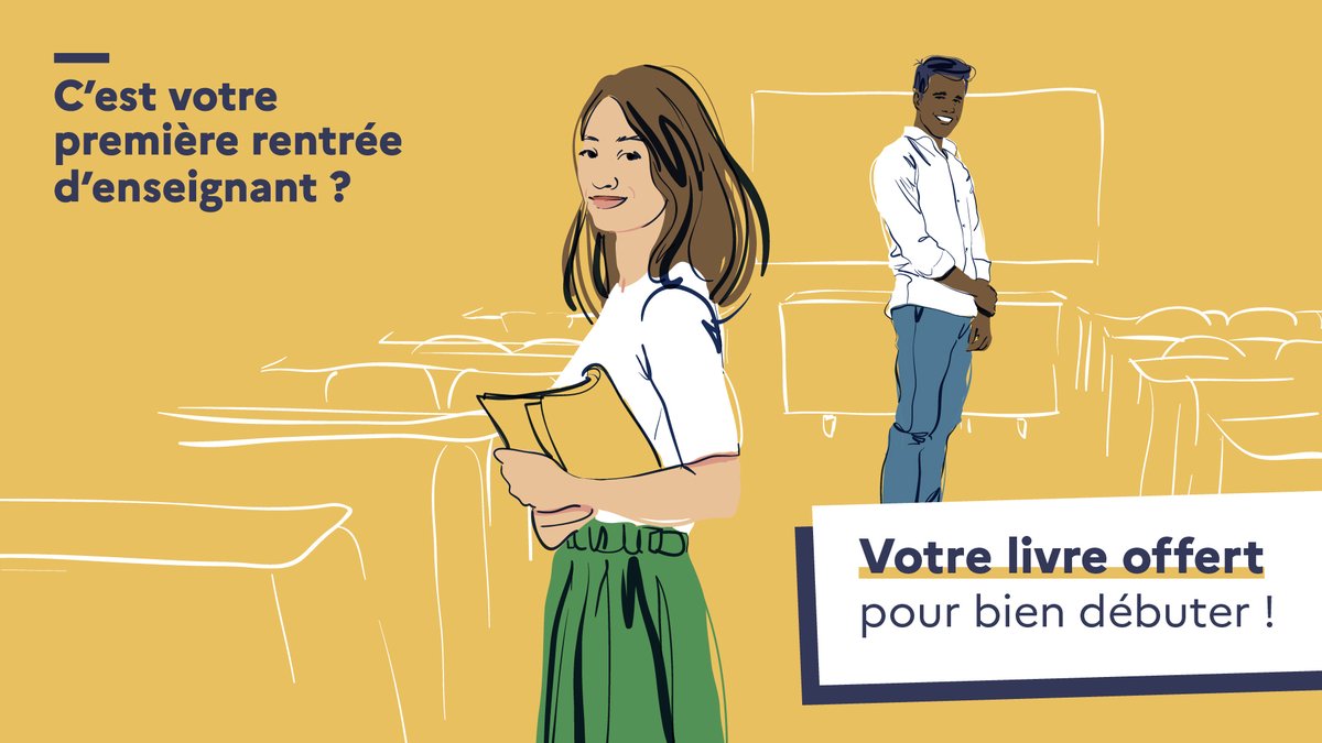 🎁 NOUVEAUX ENSEIGNANTS 🎁 
Vous allez faire votre première rentrée en tant qu'#enseignant ? Pour vous y préparer <a href="/reseau_canope/">Réseau Canopé</a> vous offre son livre : Bien débuter en ... #maternelle #elementaire #college ou #lycee, 
Pour en profiter inscrivez-vous ici 👉reseau-canope.fr/cest-votre-pre…