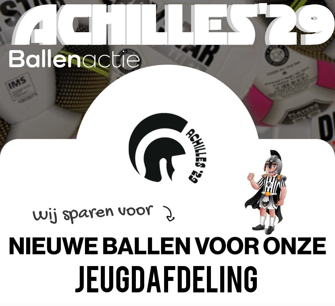 Achilles_1929's tweet photo. 𝗗𝗼𝗻𝗲𝗲𝗿 𝗷𝗶𝗷 𝗼𝗻𝘇𝗲 𝗷𝗲𝘂𝗴𝗱𝗮𝗳𝗱𝗲𝗹𝗶𝗻𝗴 𝗼𝗼𝗸 𝗲𝗲𝗻 𝘃𝗼𝗲𝘁𝗯𝗮𝗹! 

Met deze actie kan iedereen die onze vereniging een warm hart toedraagt een bal doneren aan onze club. 
Aan het eind verloten wij een Achilles shirt onder de donateurs!
https://t.co/A8VRfI5TDr https://t.co/pzia8cBKQl
