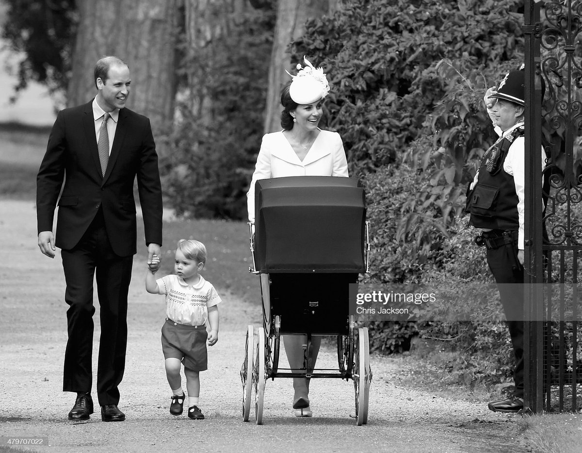 Prince William, Prince George, Princess Catherine on Princess Charlotte's Christening. 

#ThankGodWilliamWasBornFirst #PrinceWilliamIsAKing #KateMiddleton