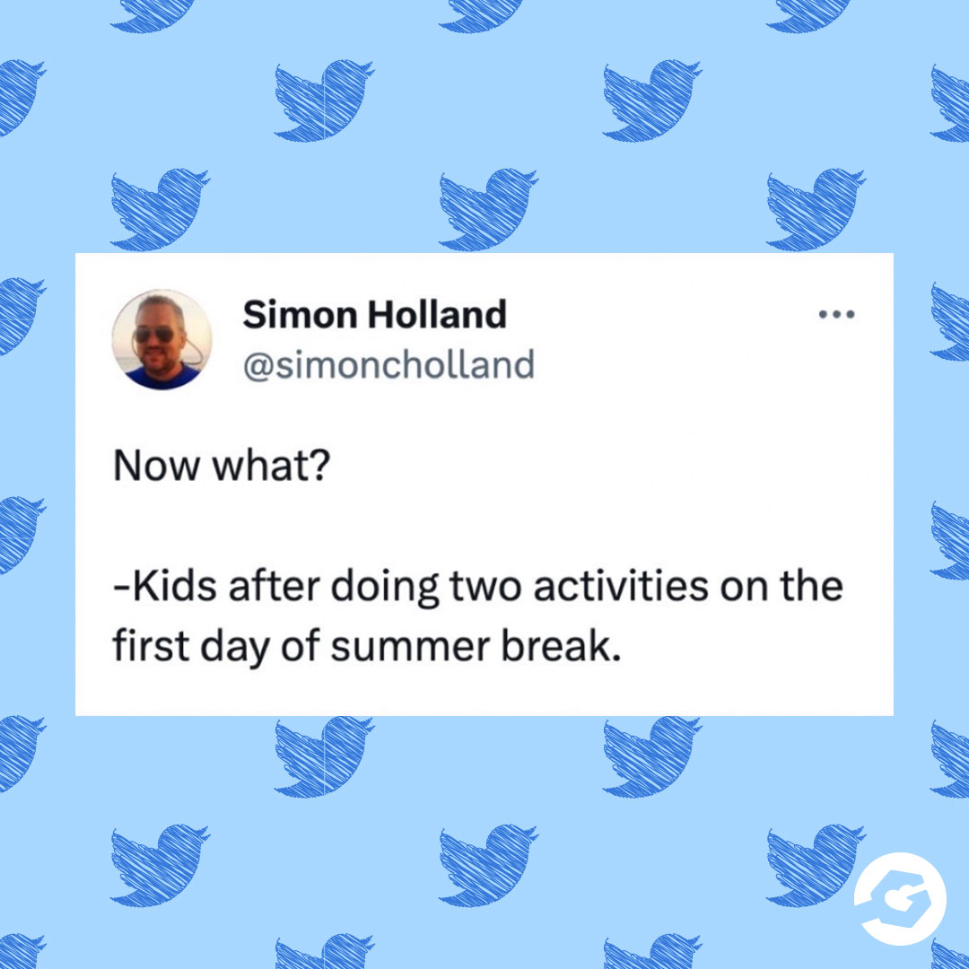 and so it begins… 😬😂 #summerbreak #endlessactivities #parentingsurvivalmode #summer #funnytweets