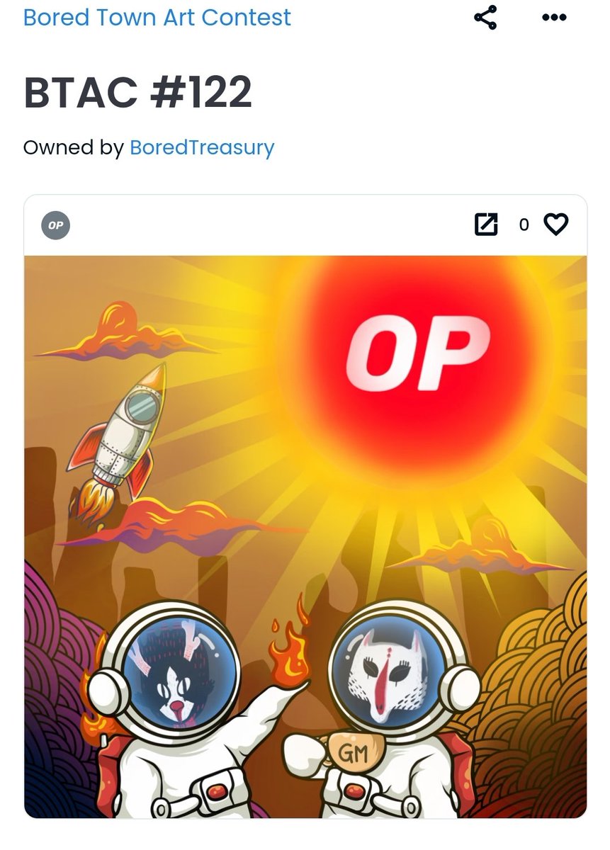 Let's to the moon with <a href="/BoredTownNFT/">𝙱𝙾𝚁𝙴𝙳 𝚃𝙾𝚆𝙽 👹</a> and @optimismFND
BTAC #122 by Dinostrike 
Vote me here : snapshot.org/#/boredtown.et…

#Boredtown #OptimismFND